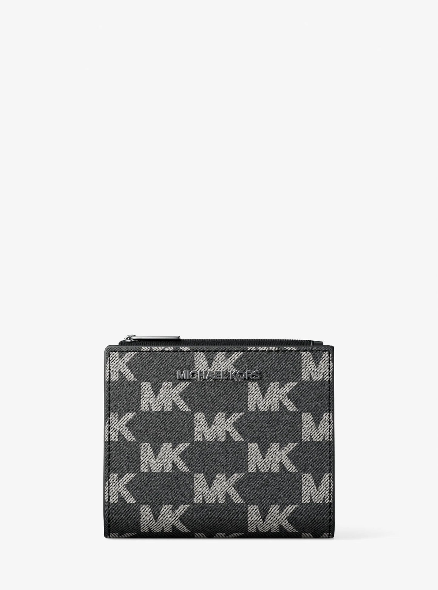 Cooper Medium Logo Jacquard Denim Zip Wallet