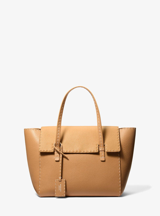 Sophia Hand-Stitched Pebbled Leather Satchel