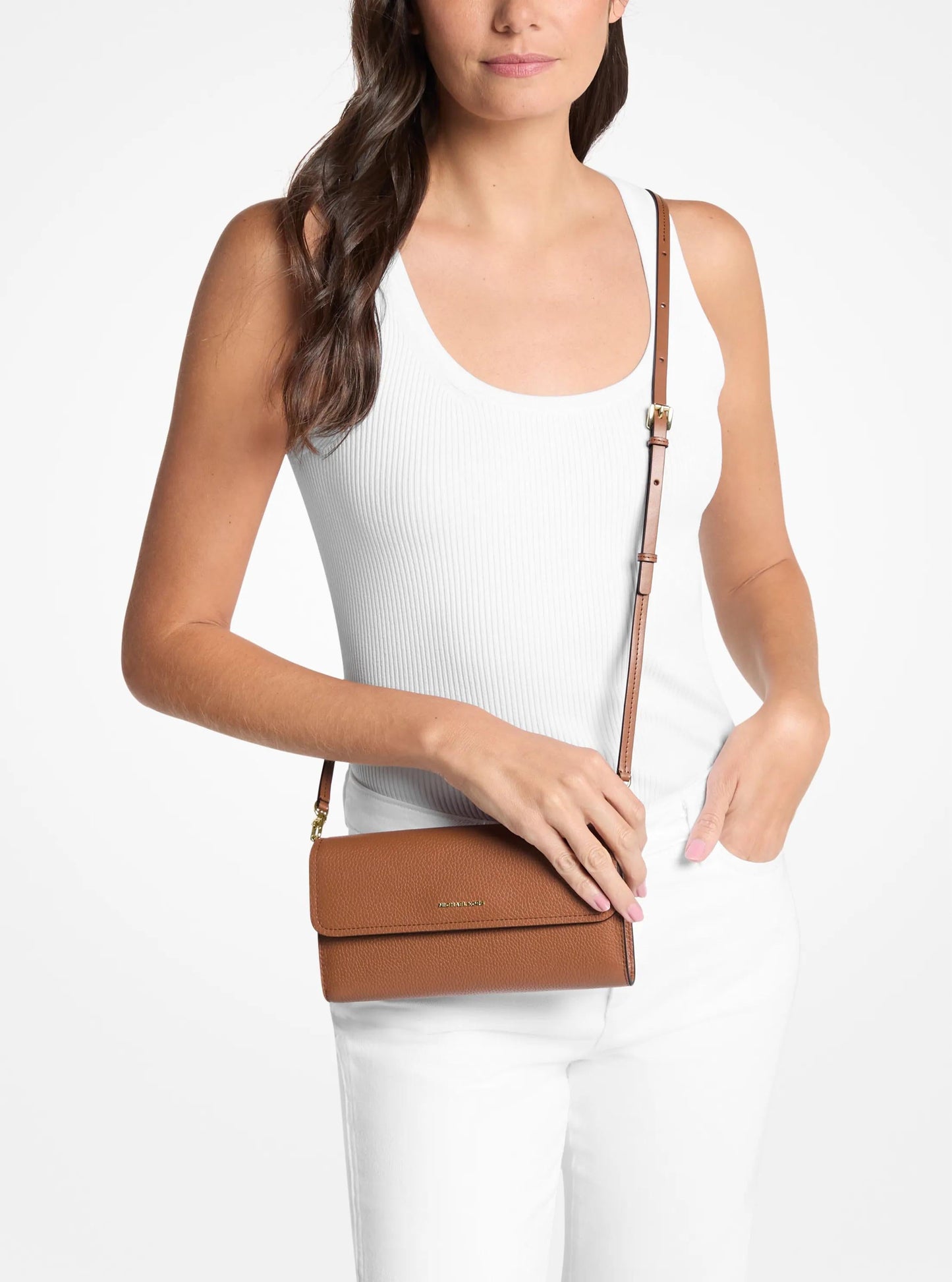 Jet Set Small Pebbled Leather Smartphone Crossbody Bag