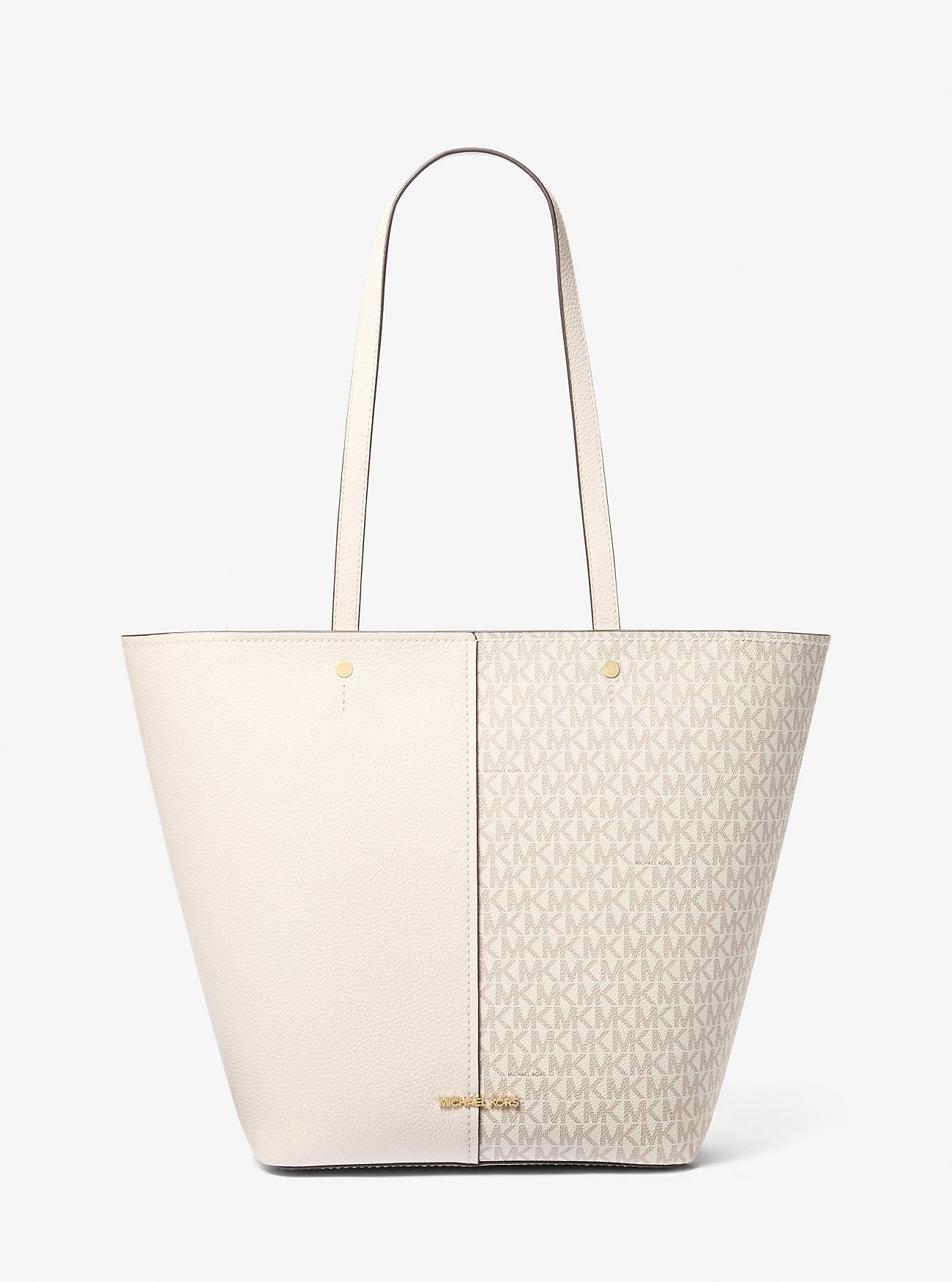 Flora Large Signature Logo and Leather Tote Bag