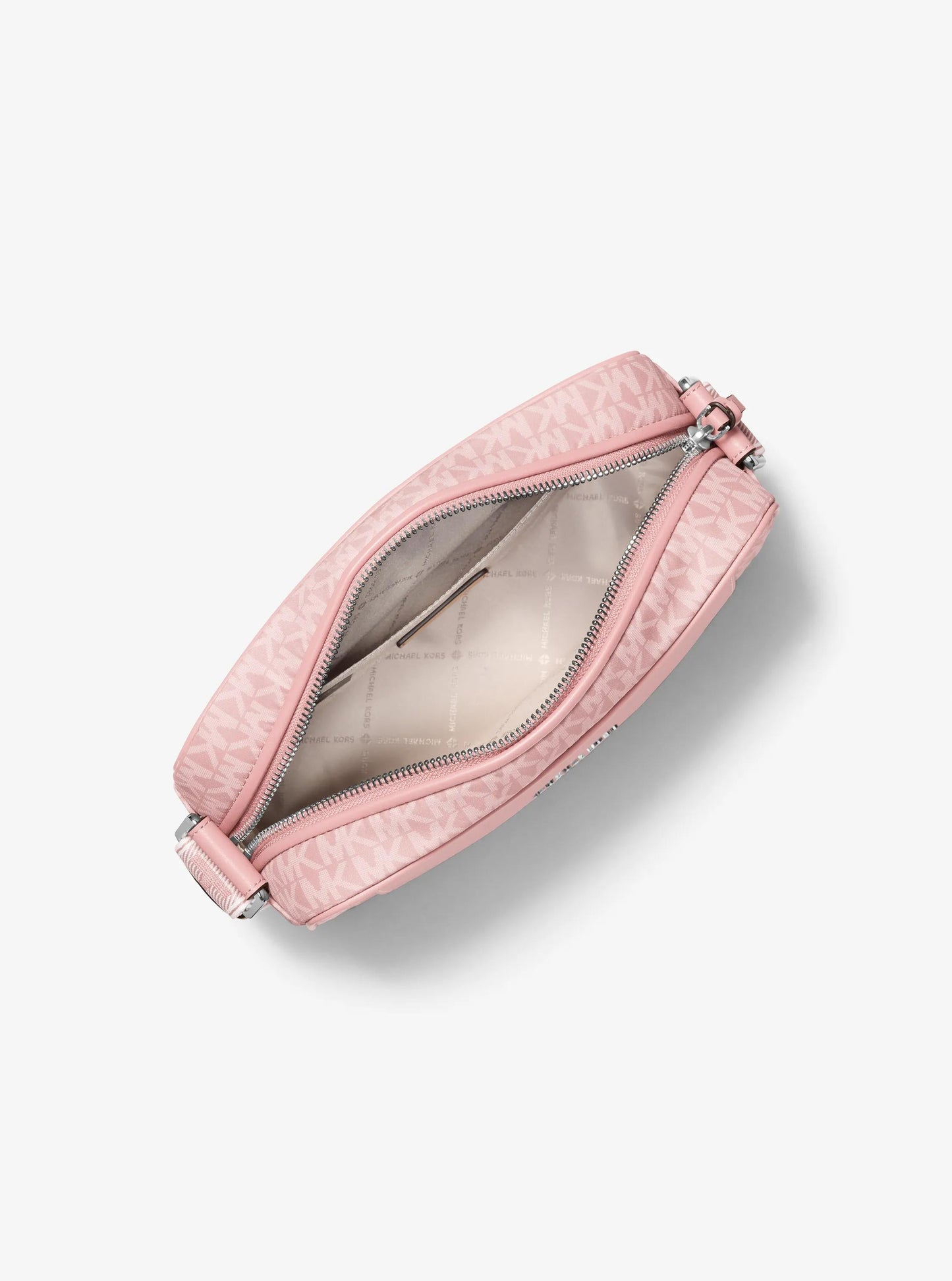 Jet Set Large Signature Logo Print Woven Crossbody Bag