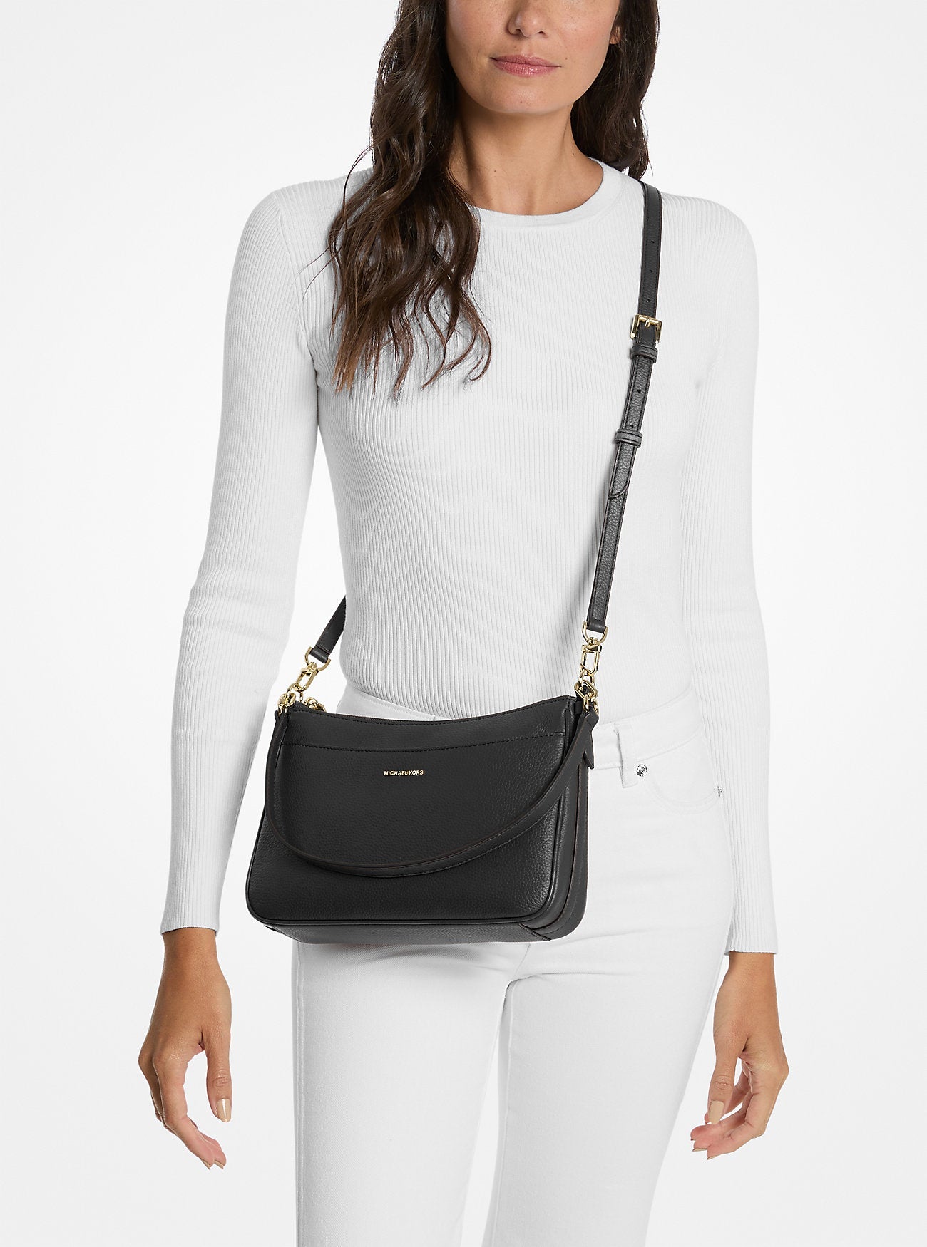 Jet Set Medium Pebbled Leather Convertible Crossbody Bag