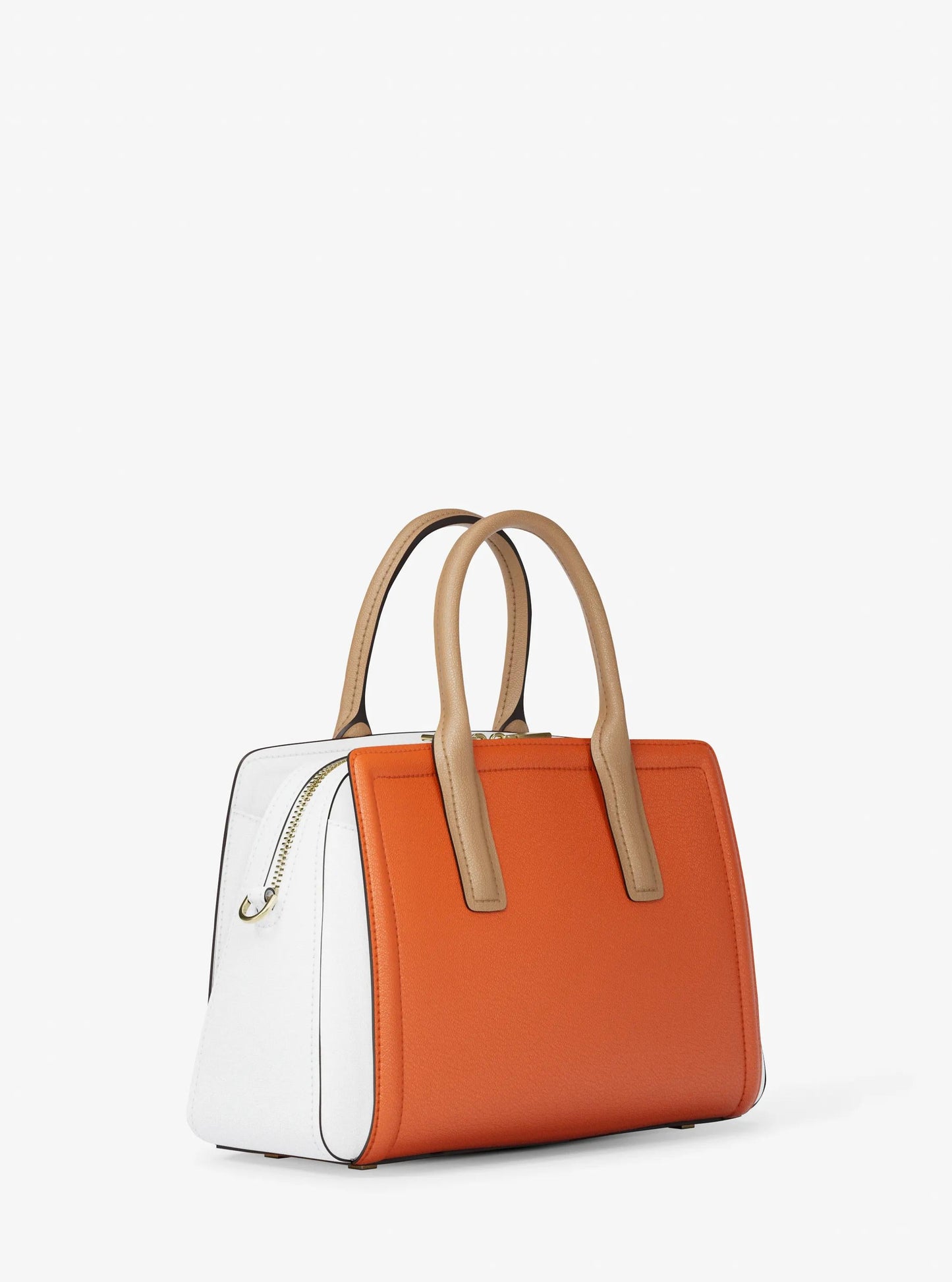 Laila Medium Color-Block Pebbled Leather Satchel