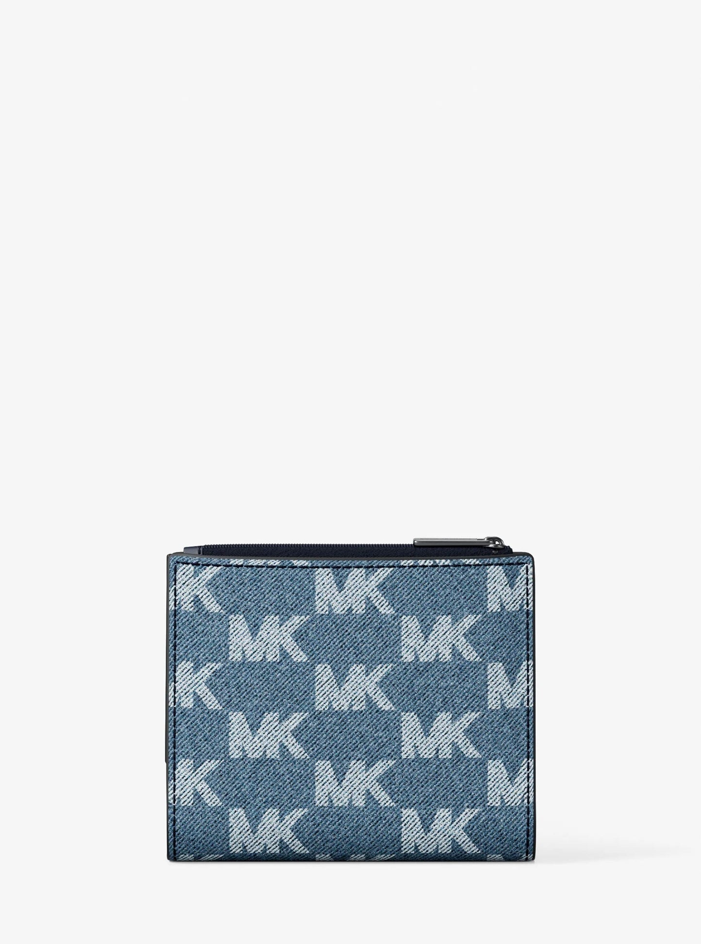 Cooper Medium Logo Jacquard Denim Zip Wallet