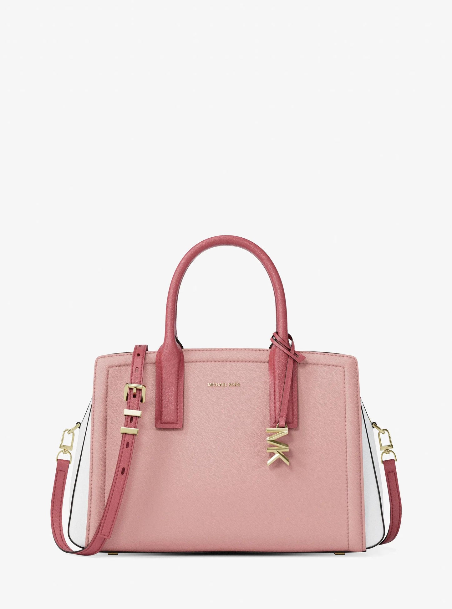 Laila Medium Color-Block Pebbled Leather Satchel