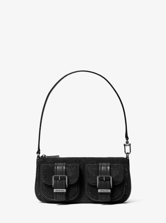 Zoe Small Embellished Suede Pochette