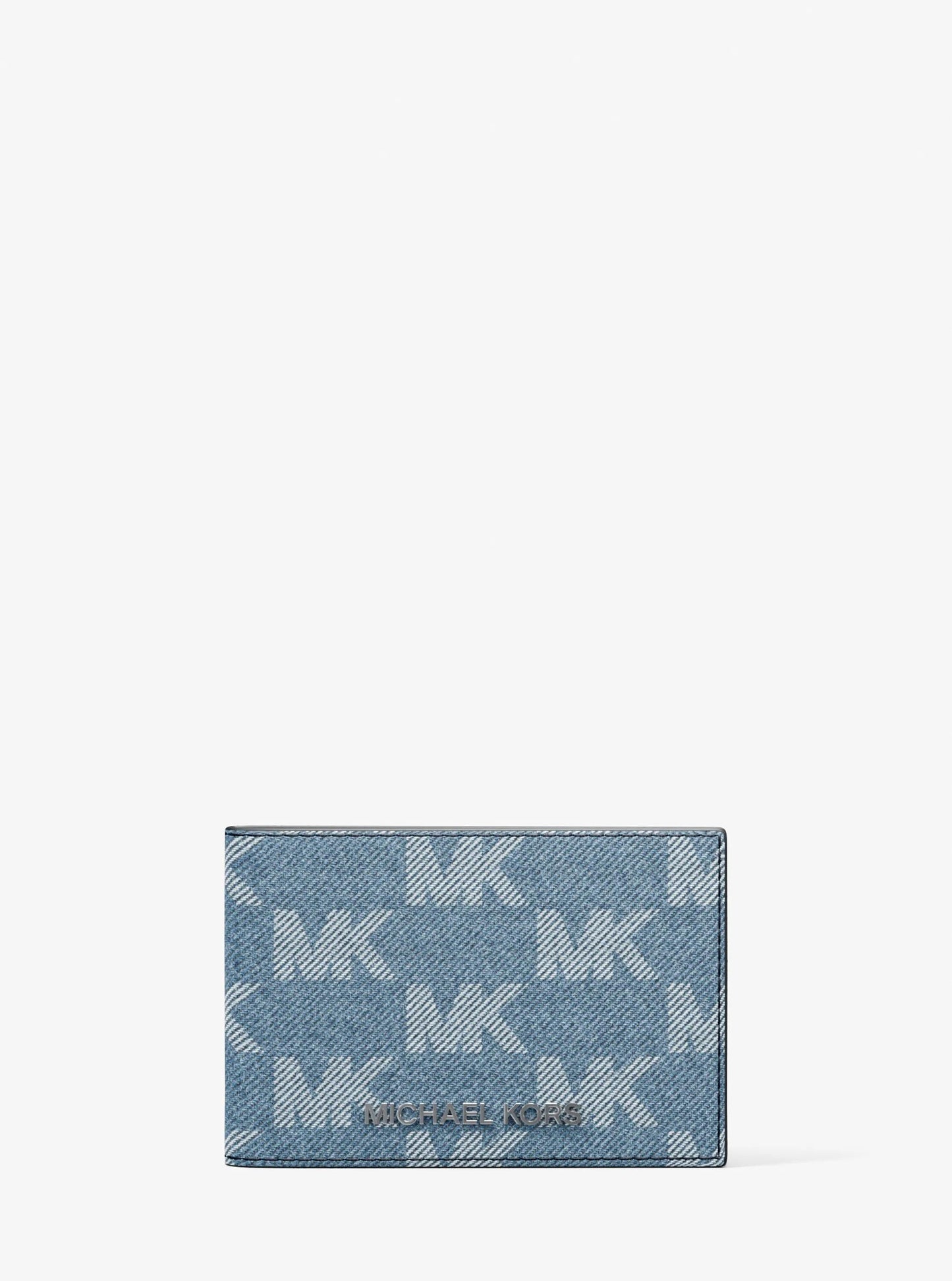 Cooper Medium Logo Jacquard Denim Wallet