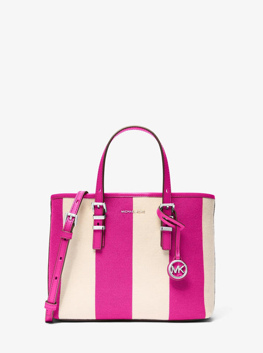Quinn Small Striped Canvas Convertible Crossbody Bag