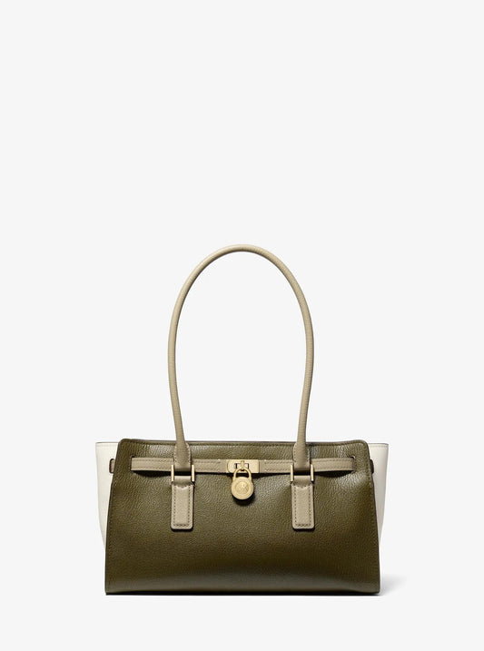 Hamilton Moderne Small Color-Blocked Leather Satchel