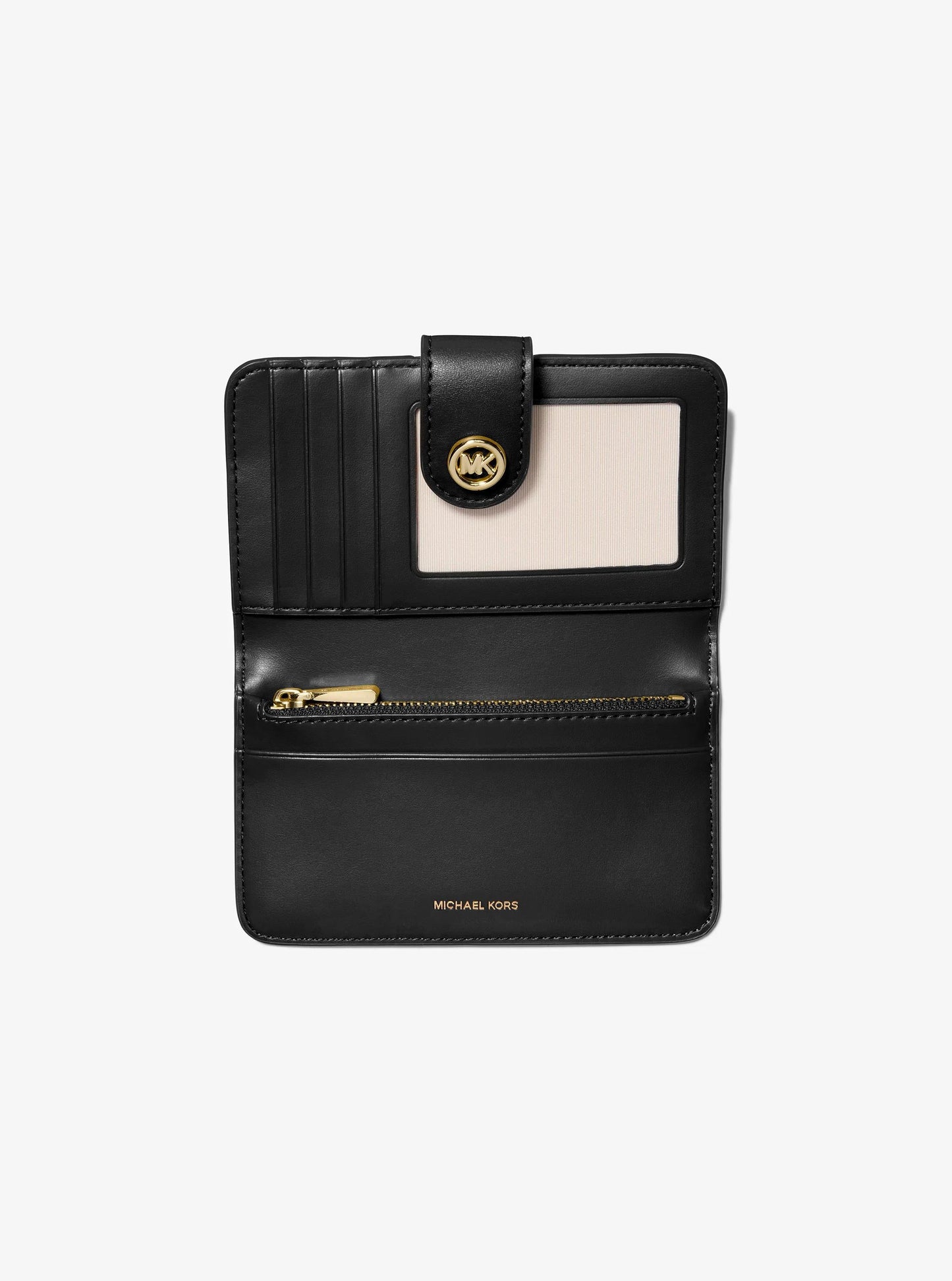 MK Pop Charm Medium Pebbled Leather Wallet