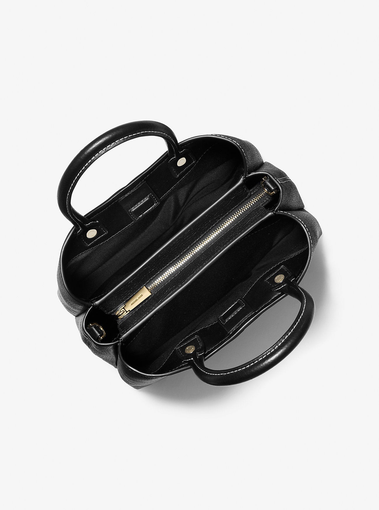Flora Medium Signature Logo and Leather Satchel