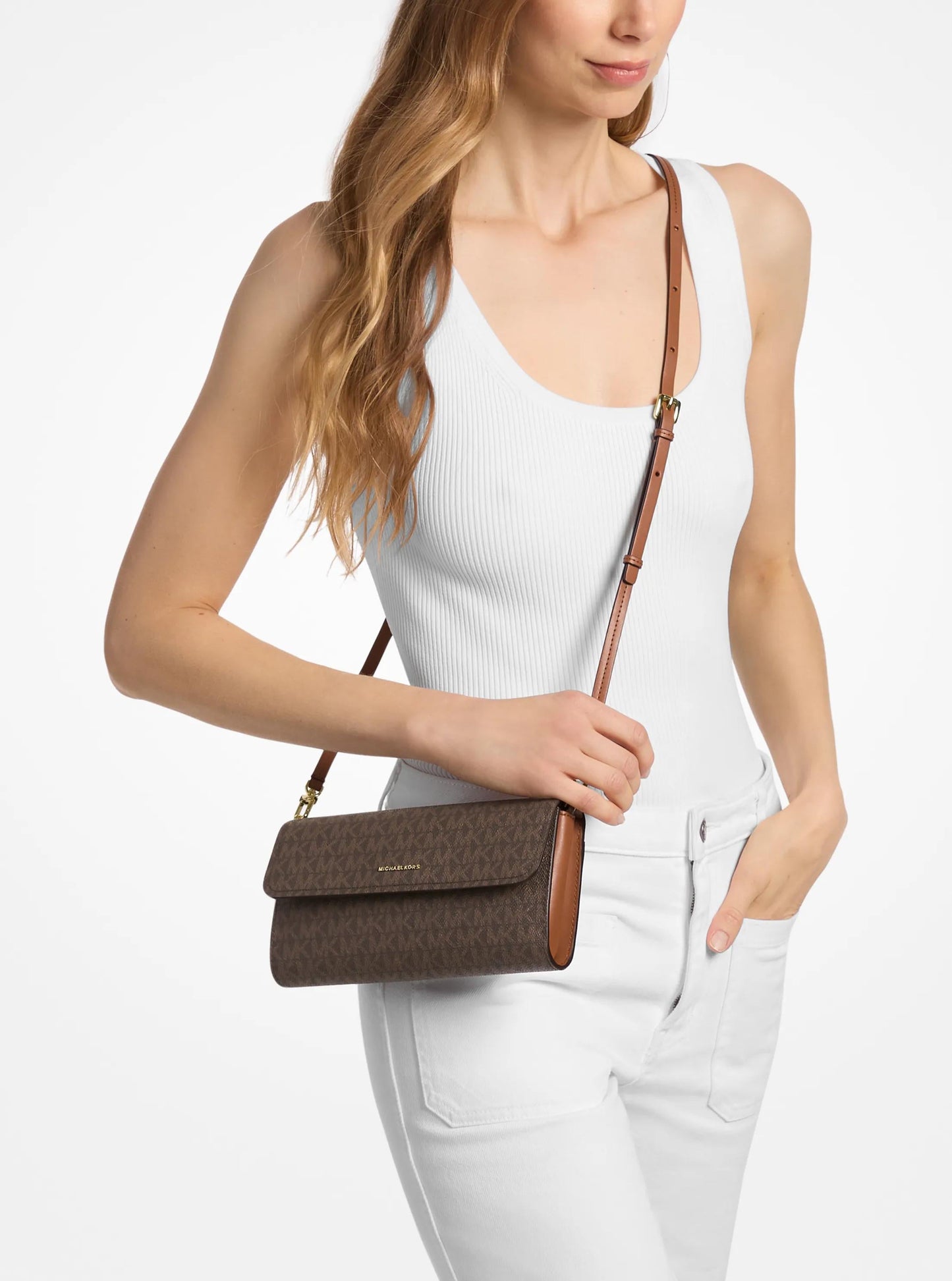 Jet Set Small Signature Logo Smartphone Crossbody Bag