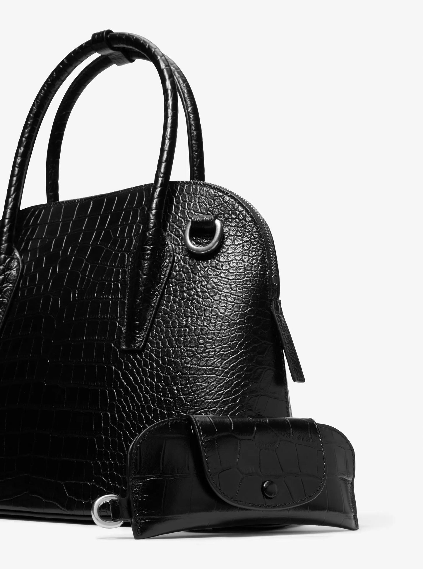 Kaitlin Medium Crocodile Embossed Leather Dome Satchel