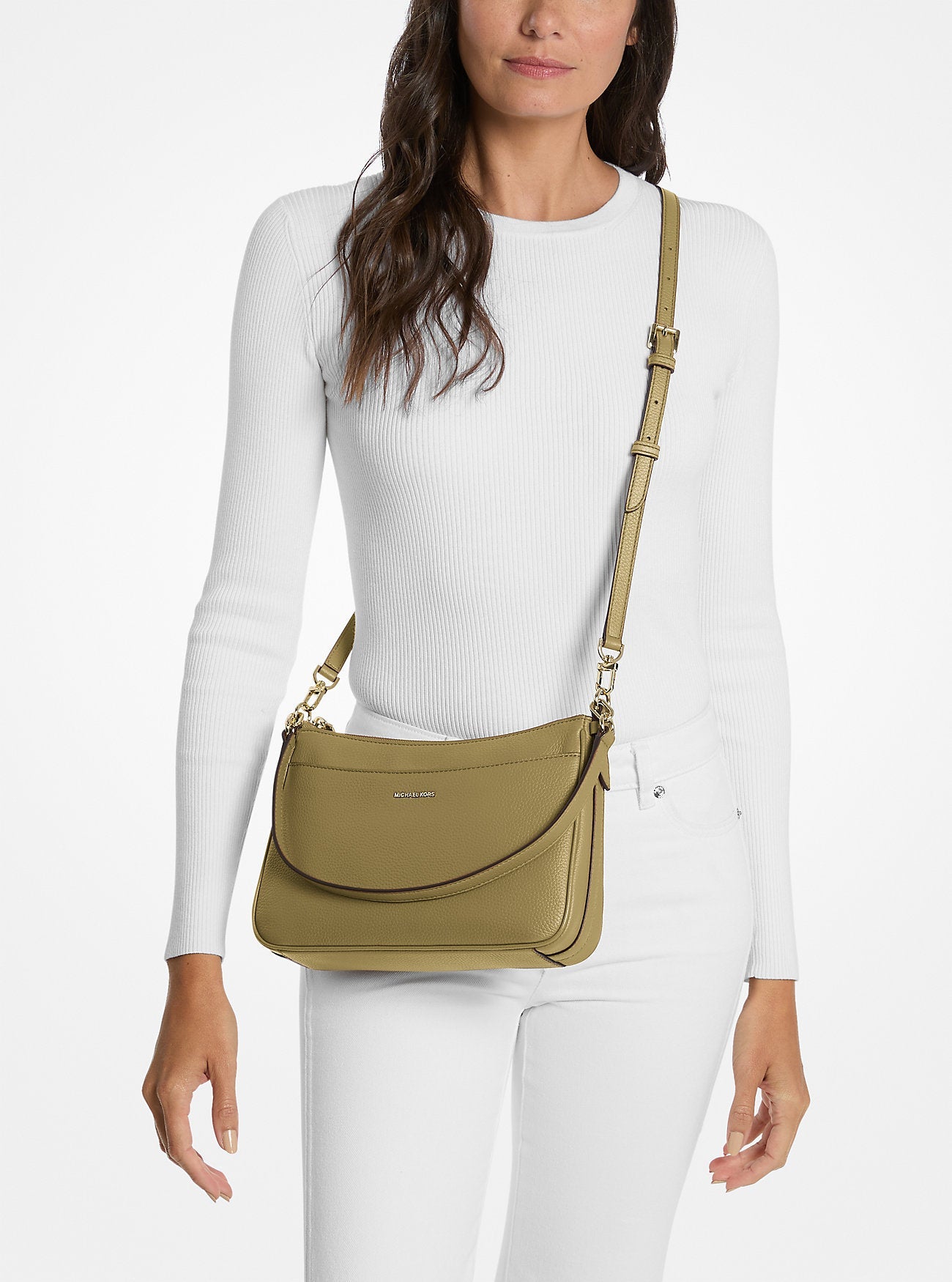 Jet Set Medium Pebbled Leather Convertible Crossbody Bag