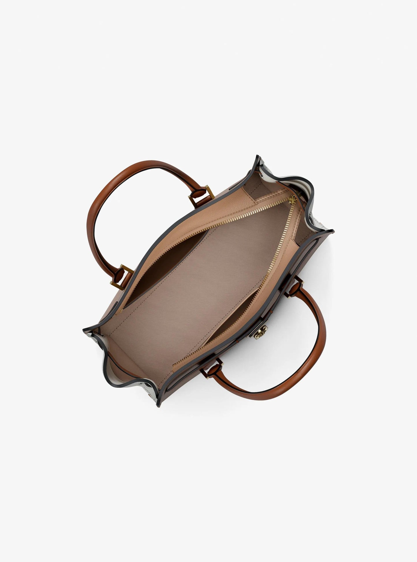 Hamilton Moderne Small Color-Blocked Leather Satchel