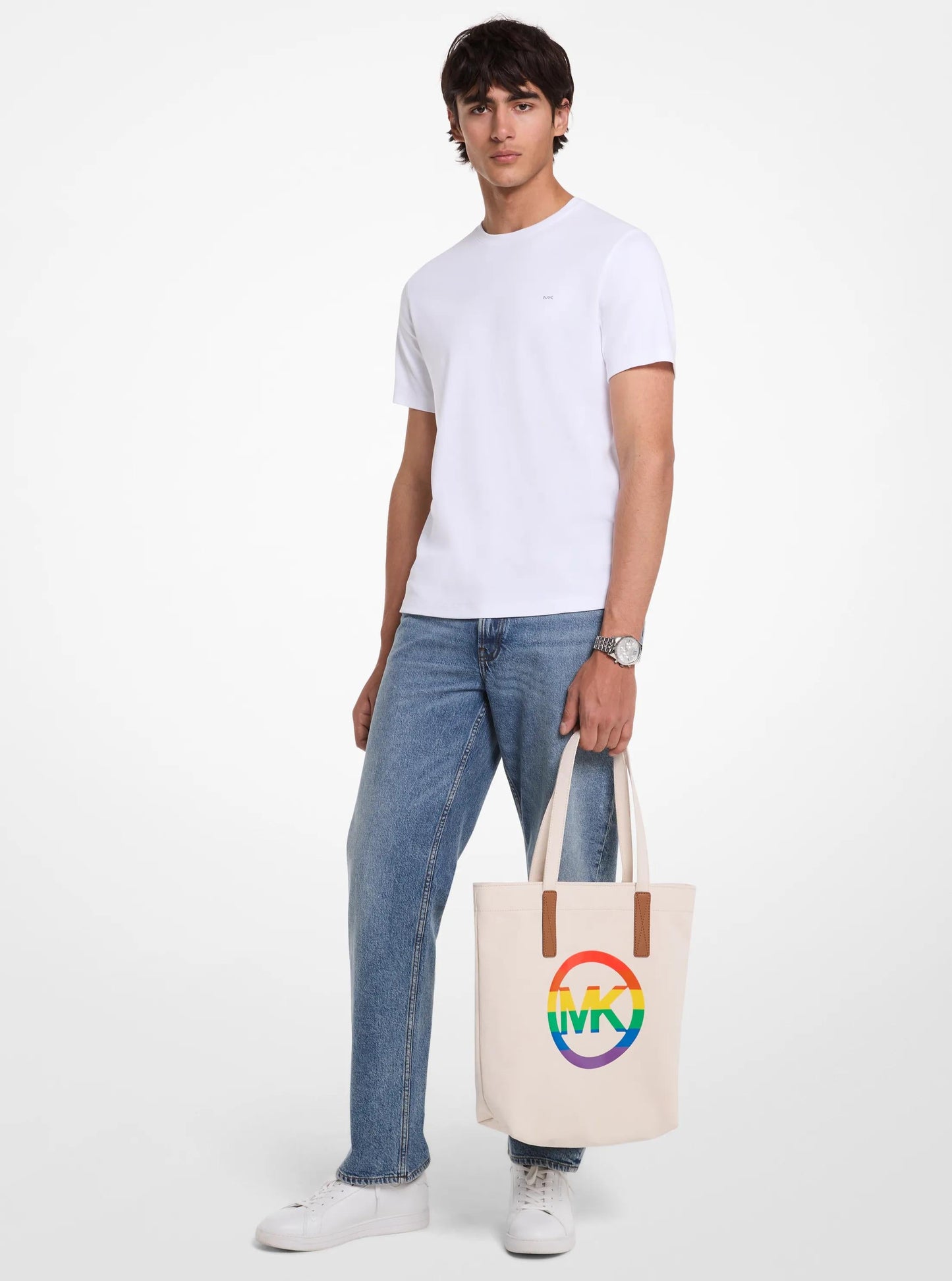 PRIDE Rainbow Logo Cotton Tote Bag