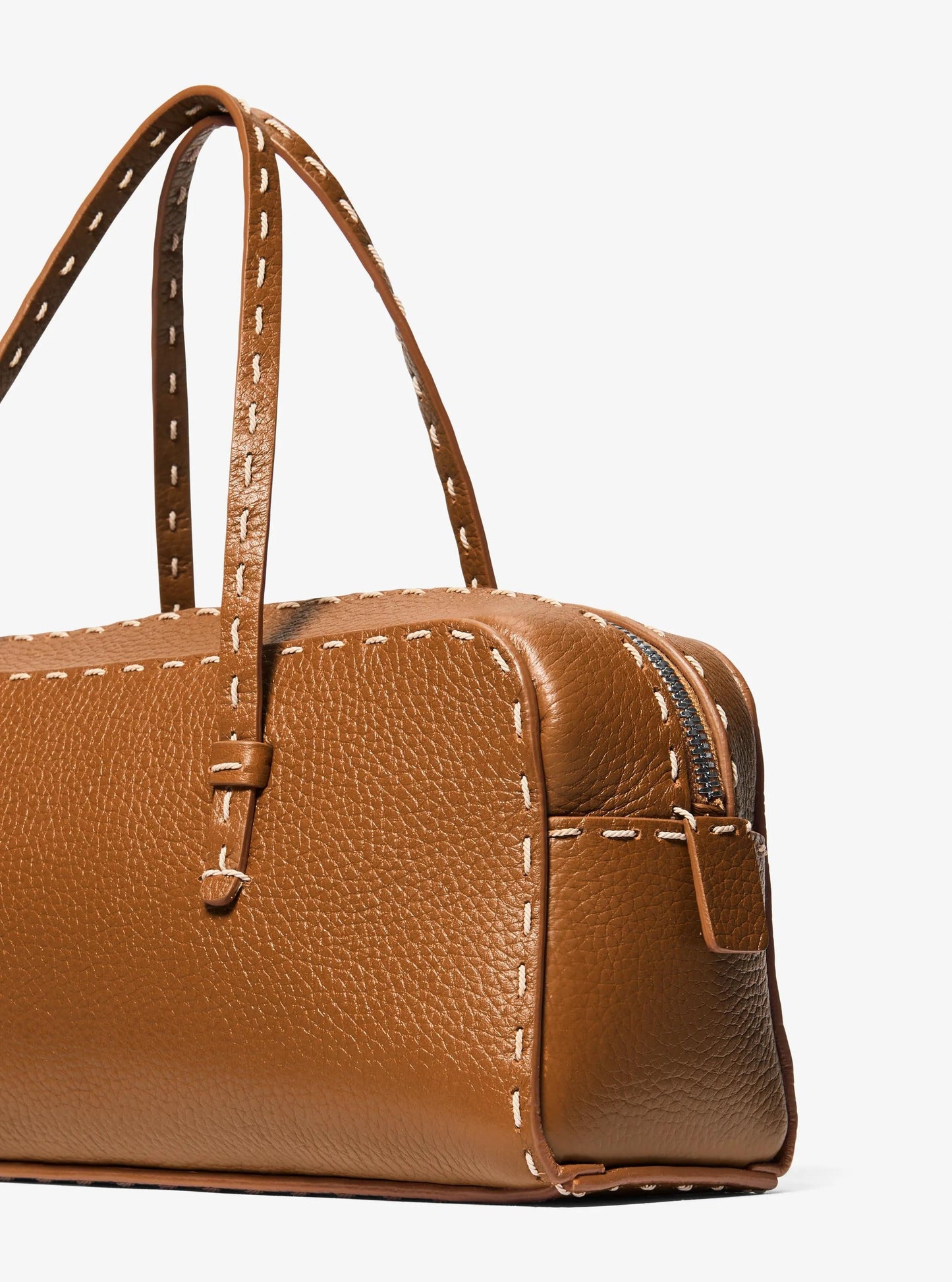 Roberta Hand-Stitched Pebbled Leather Satchel