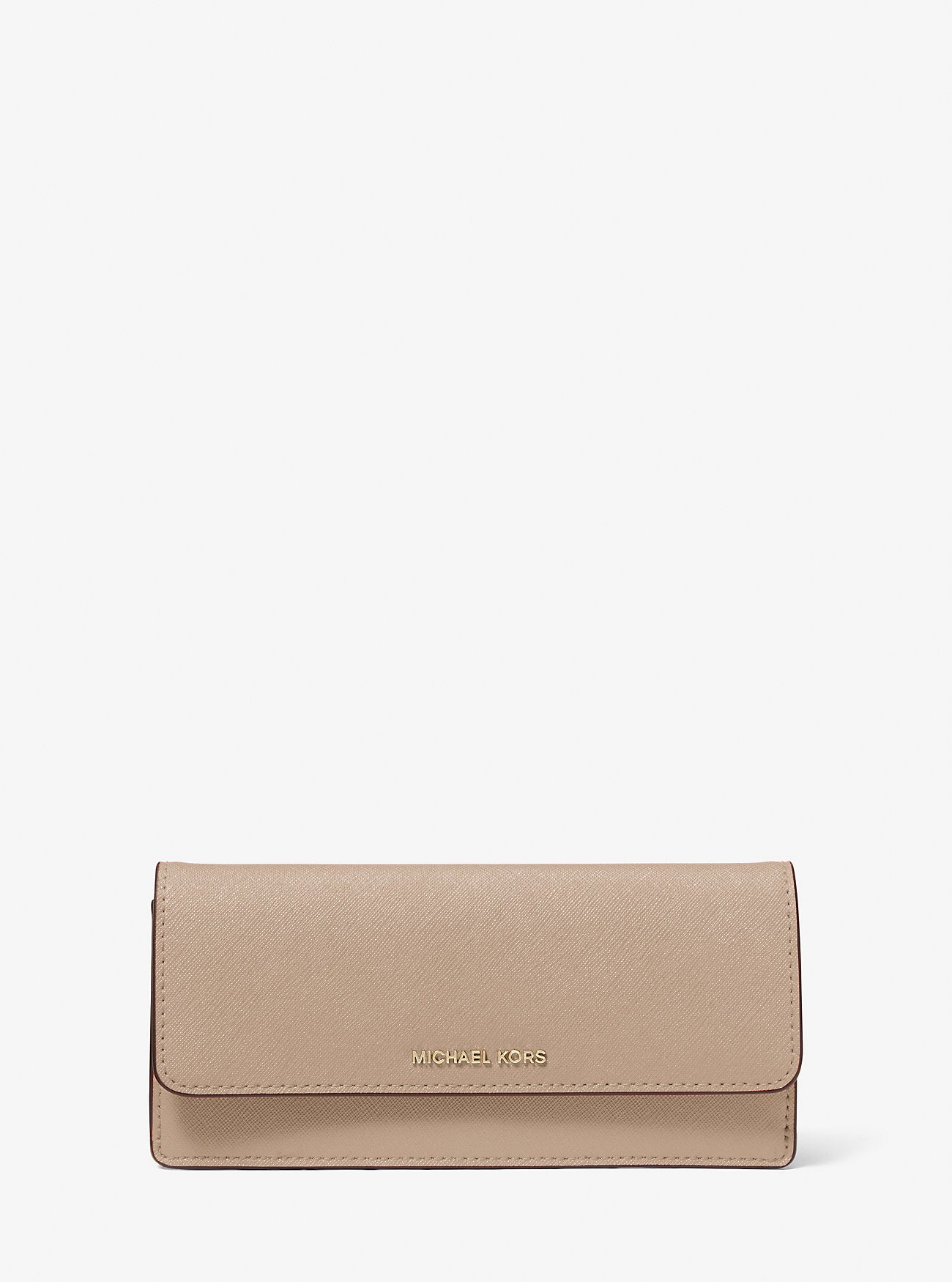 Jet Set Large Saffiano Leather Snap-Front Wallet