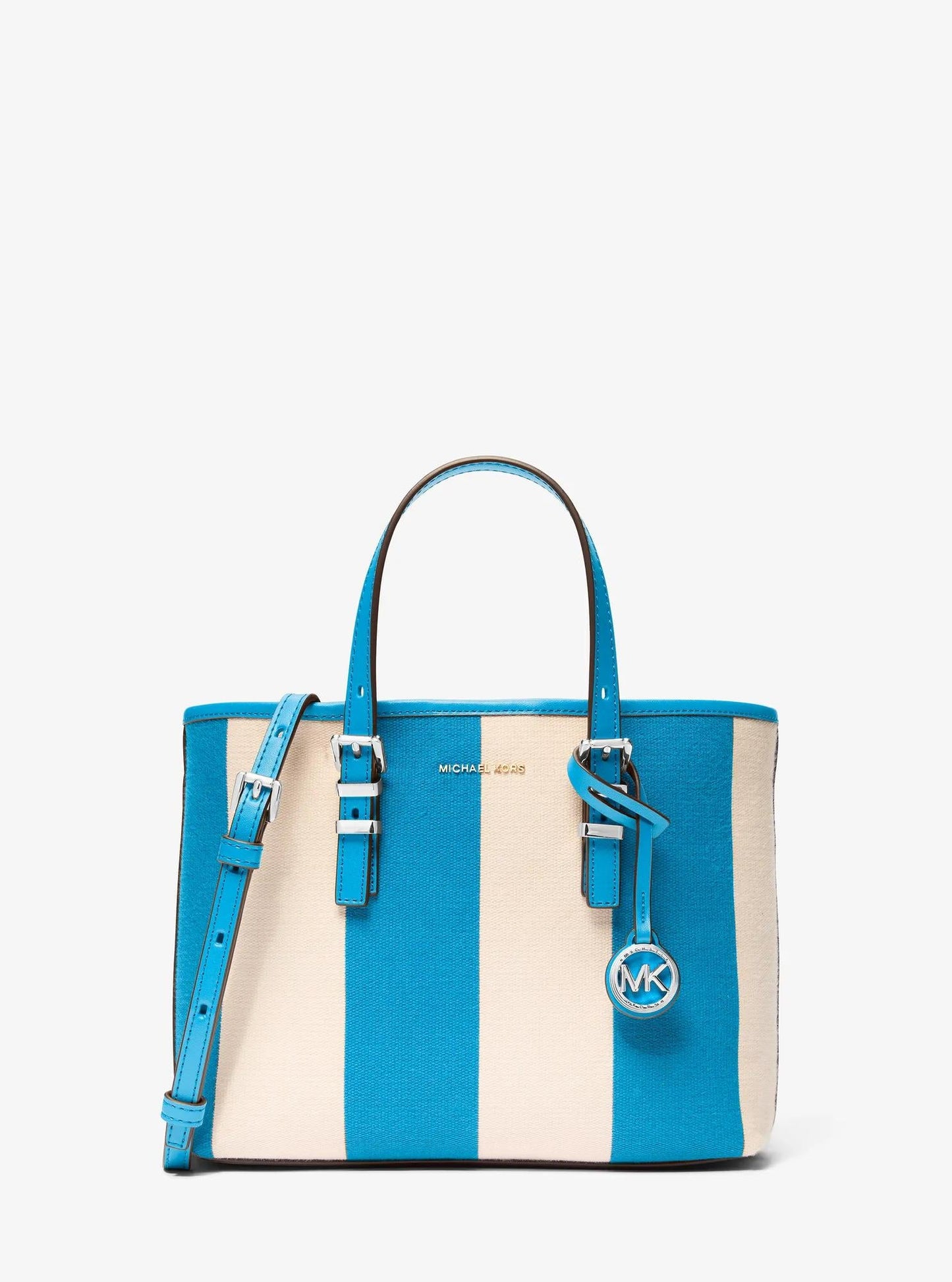 Quinn Small Striped Canvas Convertible Crossbody Bag