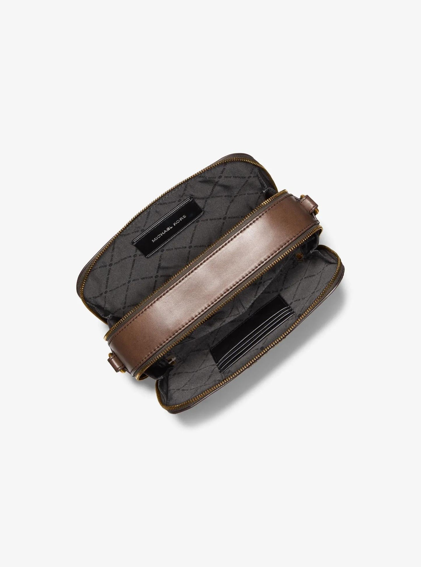 Hudson Logo Embossed Burnished Leather Crossbody Bag
