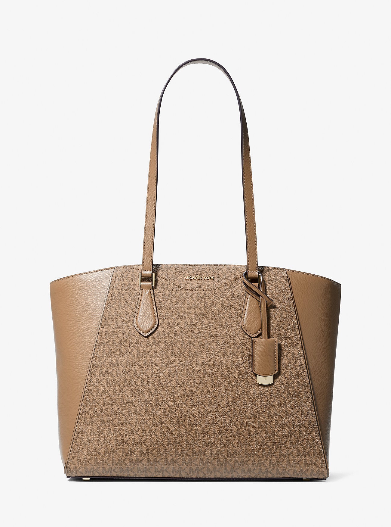 Taryn Large Signature Logo and Leather Tote Bag