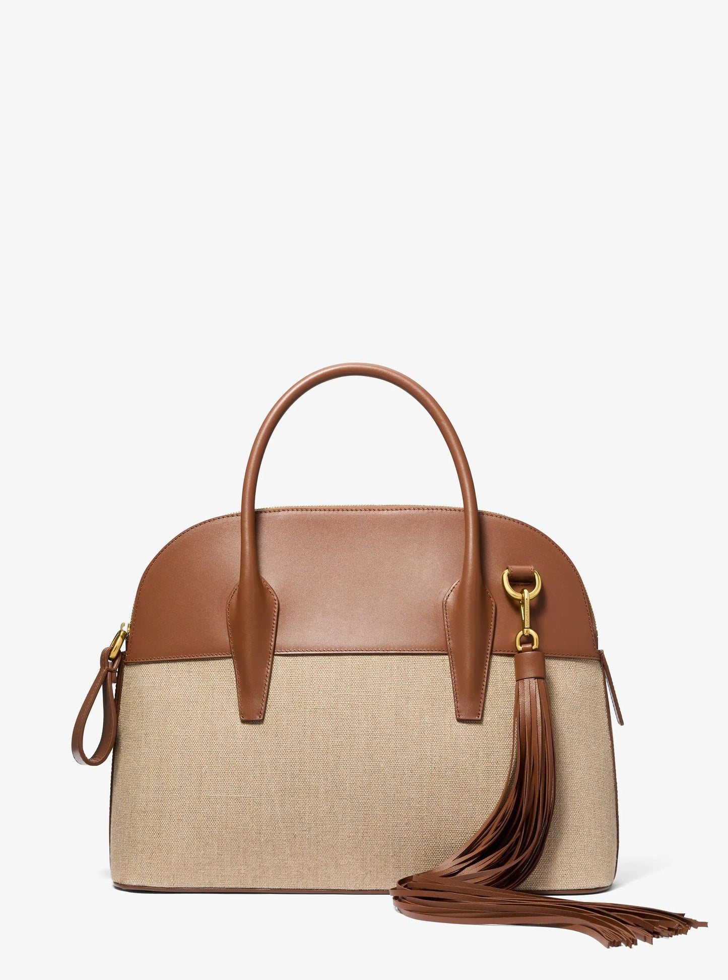 Kaitlin Large Linen and Leather Satchel