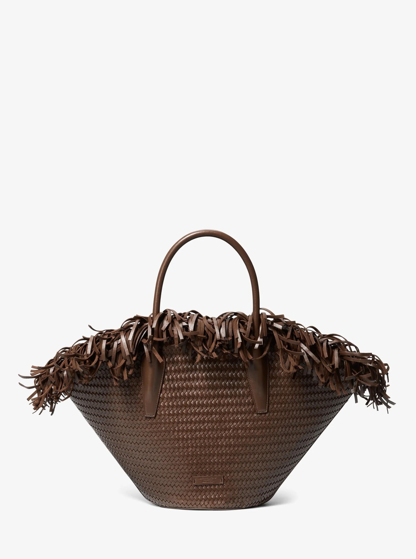 Sardinia Large Hand-Woven Leather Basket Tote Bag