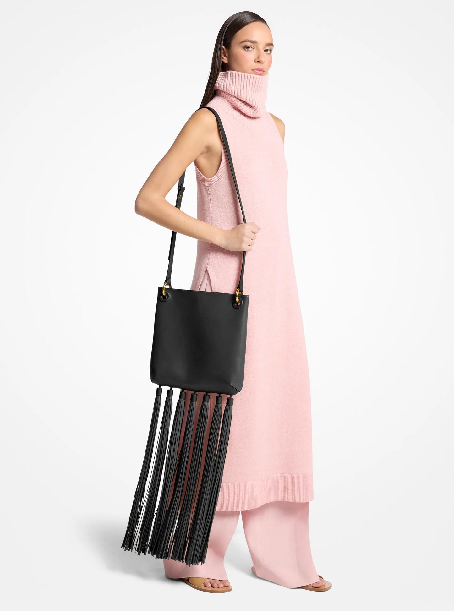 Tate Medium Tassel Leather Crossbody Bag