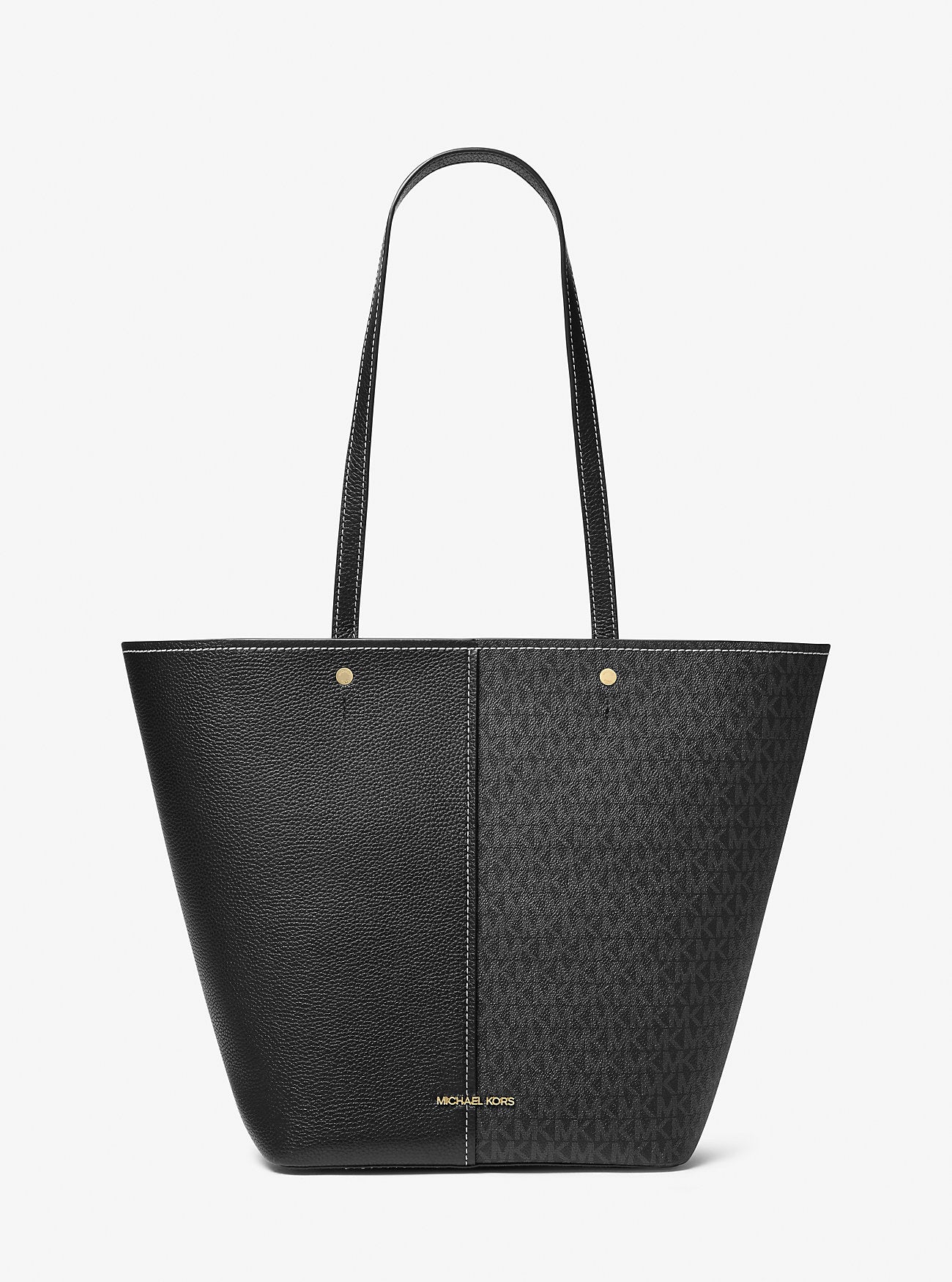 Flora Large Signature Logo and Leather Tote Bag