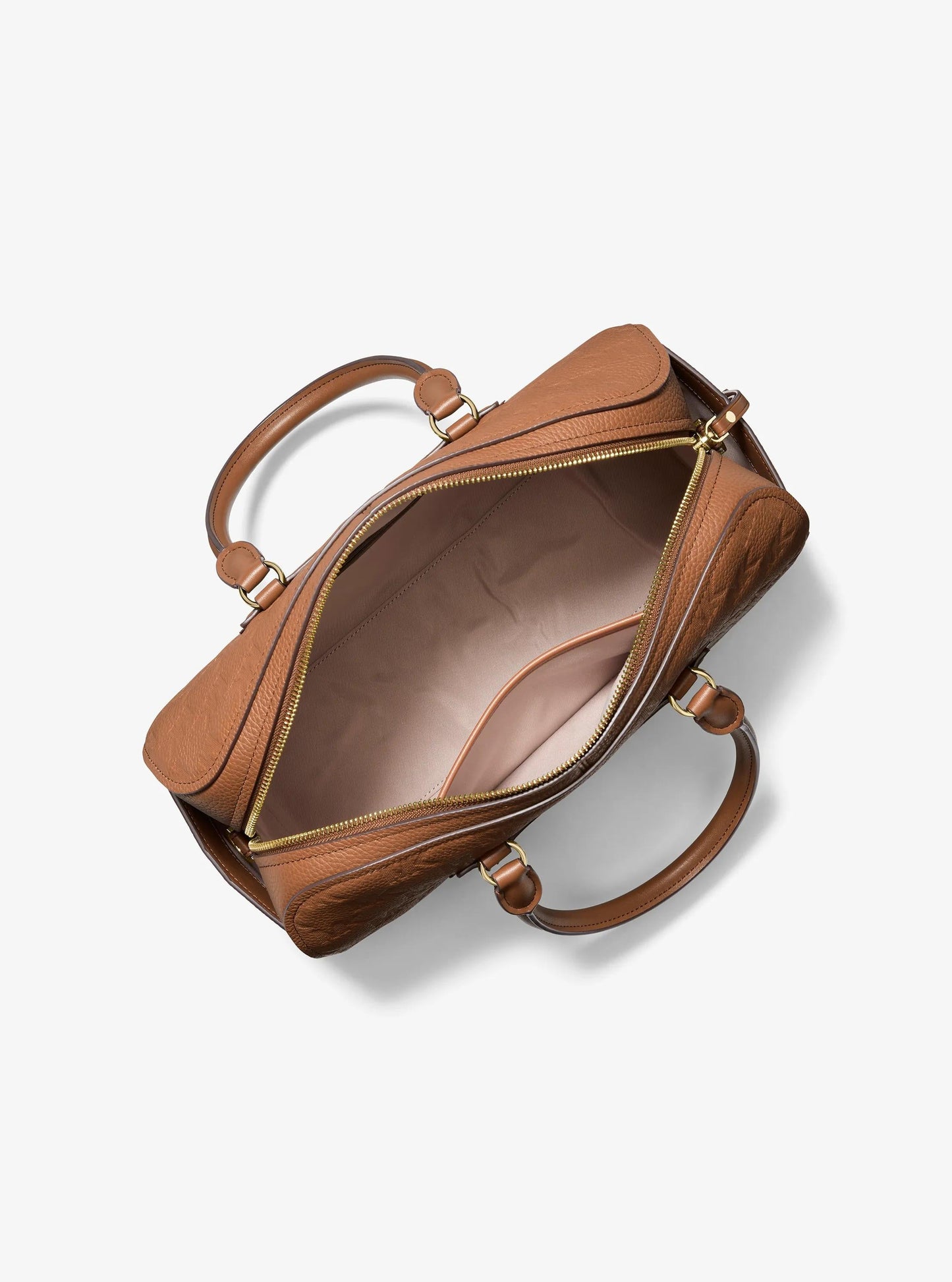 Jet Set Travel Medium Logo Embossed Leather Duffel Crossbody Bag