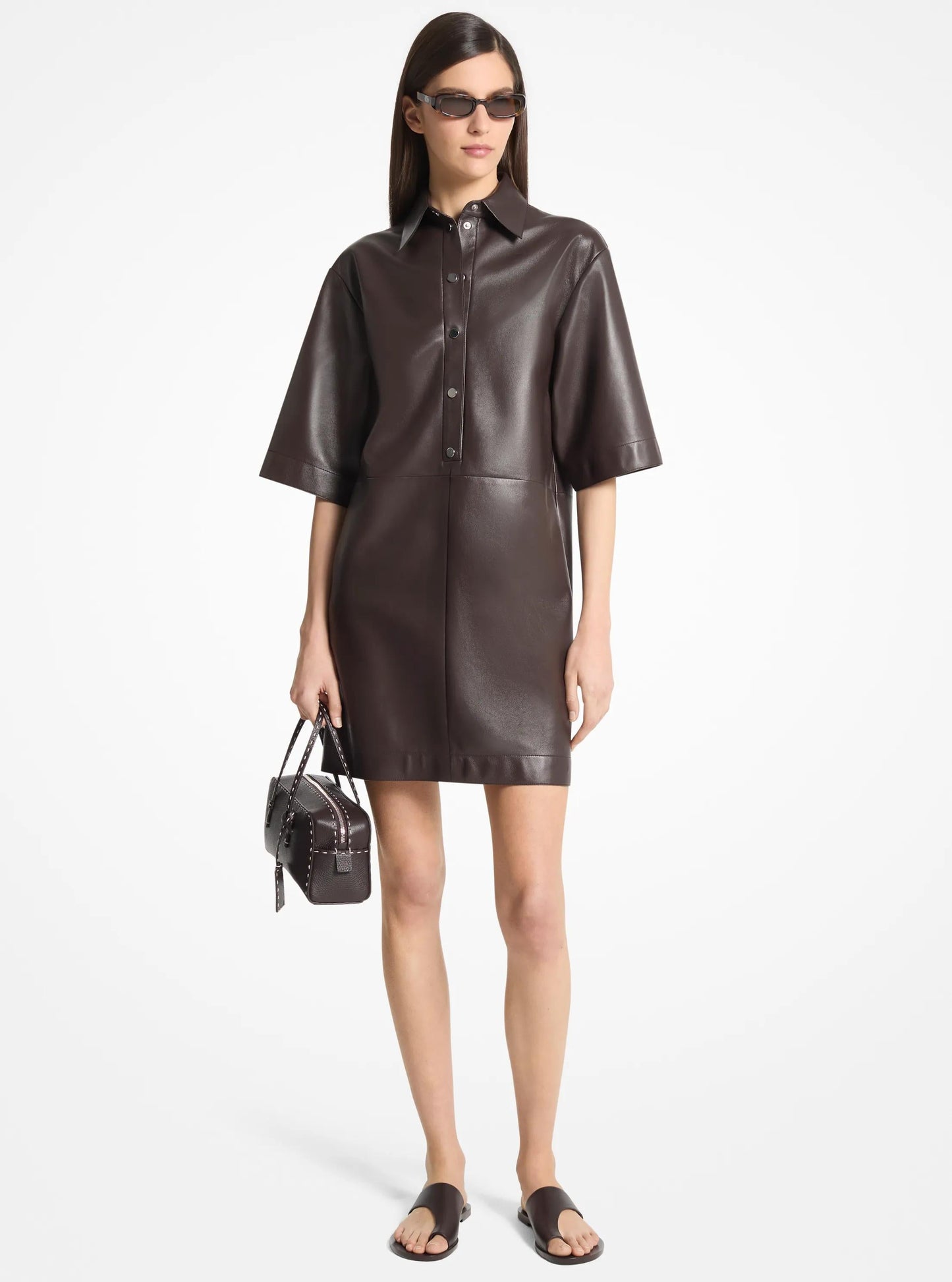 Roberta Hand-Stitched Pebbled Leather Satchel