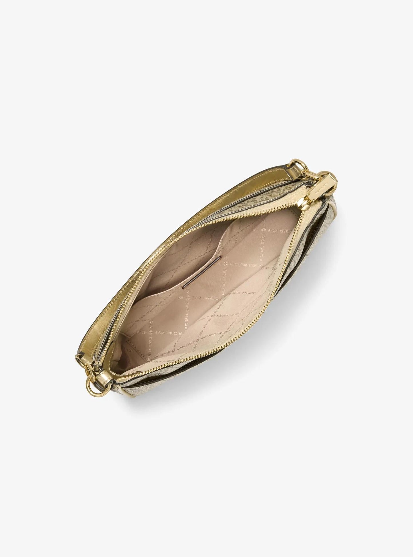 Jet Set Medium Metallic Signature Logo Convertible Crossbody Bag