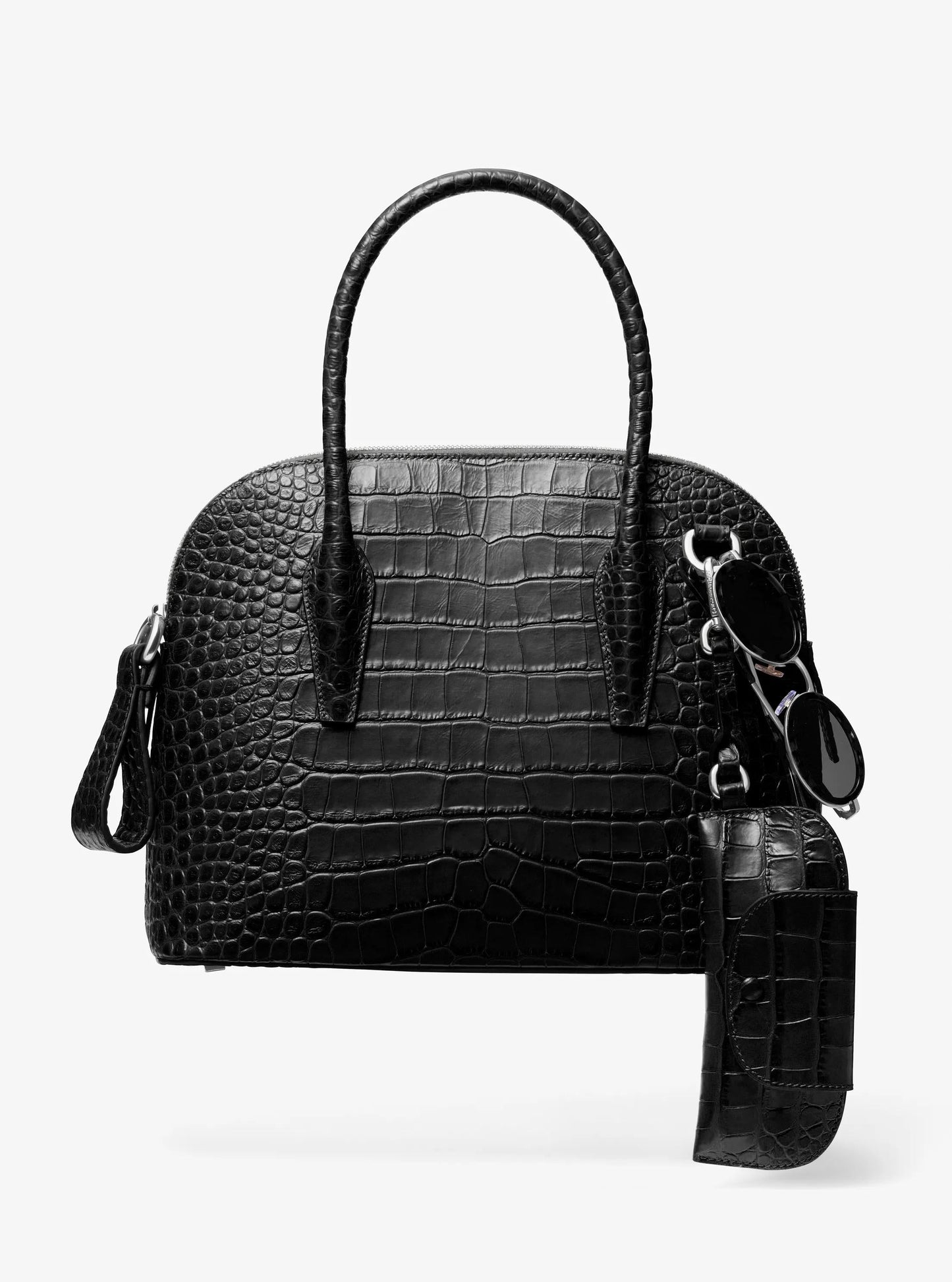 Kaitlin Medium Crocodile Embossed Leather Dome Satchel