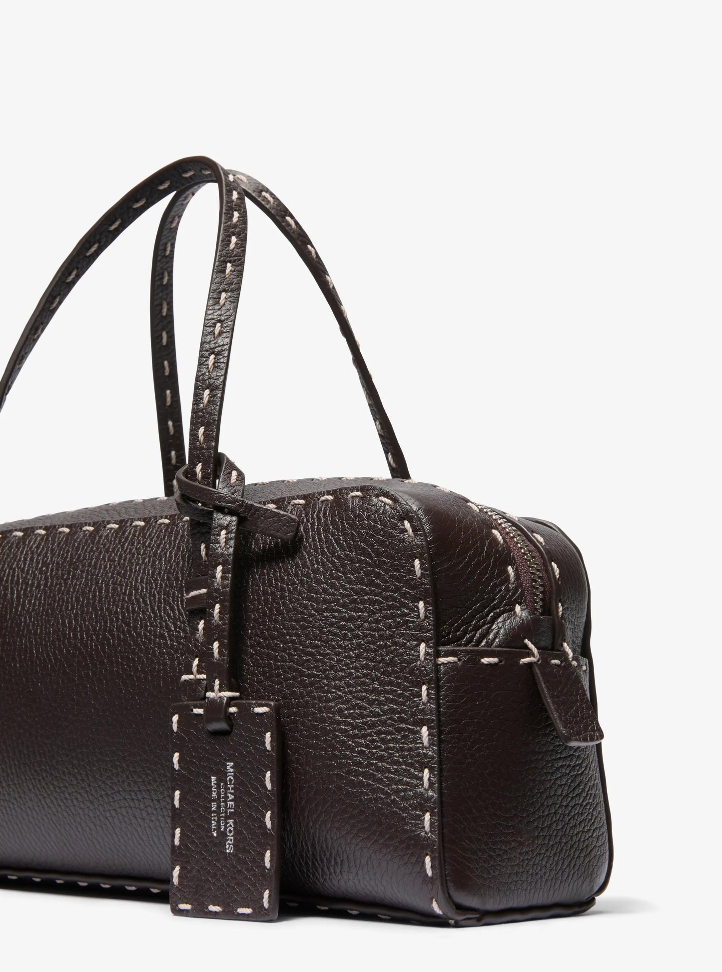 Roberta Hand-Stitched Pebbled Leather Satchel