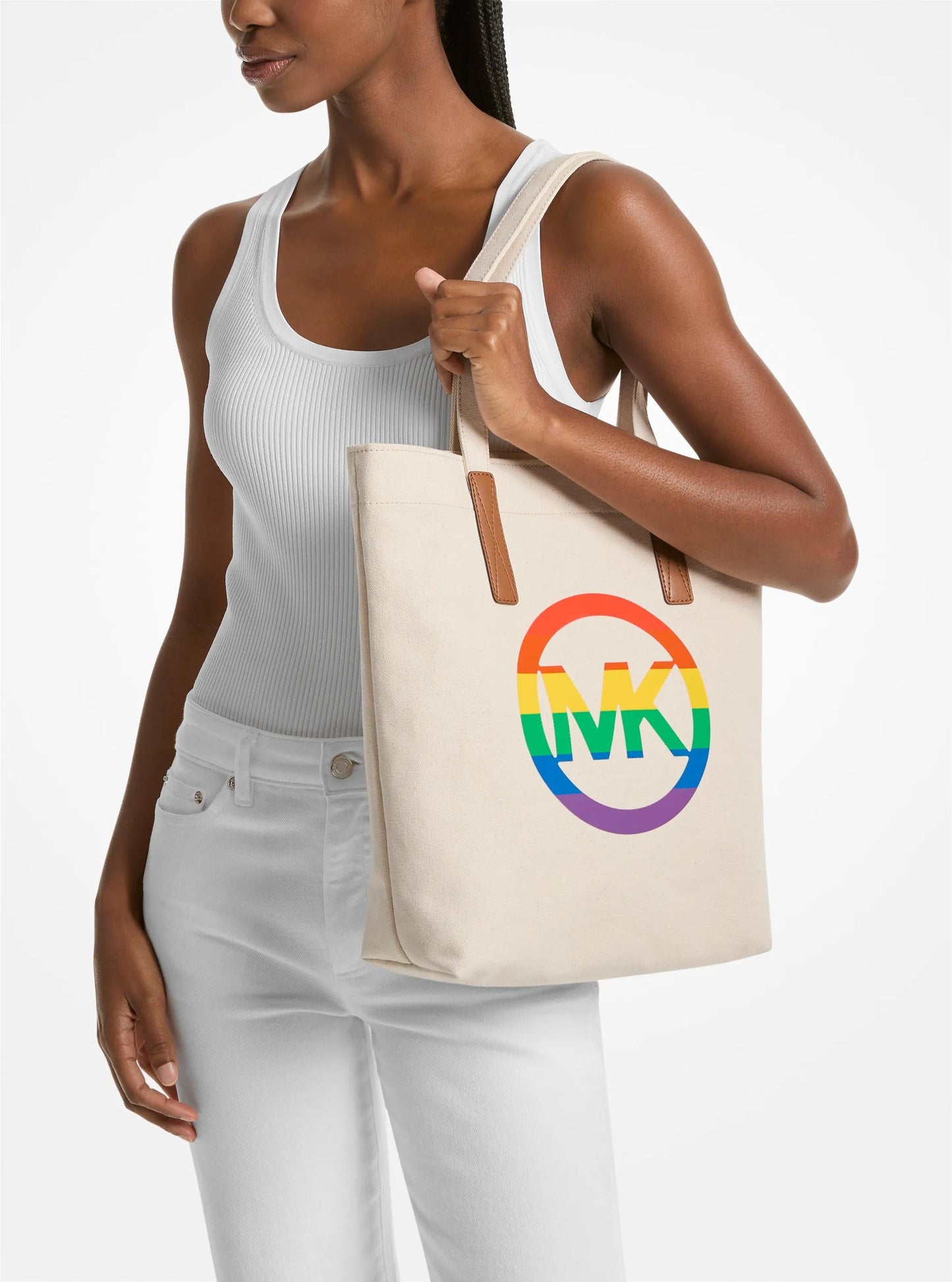 PRIDE Rainbow Logo Cotton Tote Bag