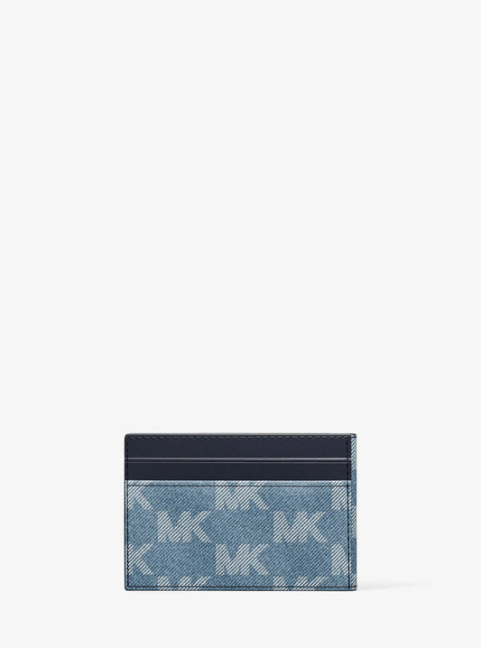 Cooper Medium Logo Jacquard Denim Wallet