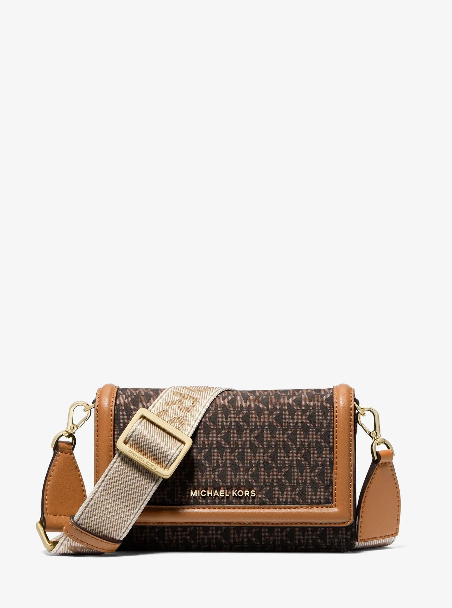 Jet Set Small Logo Print Woven Smartphone Crossbody Bag
