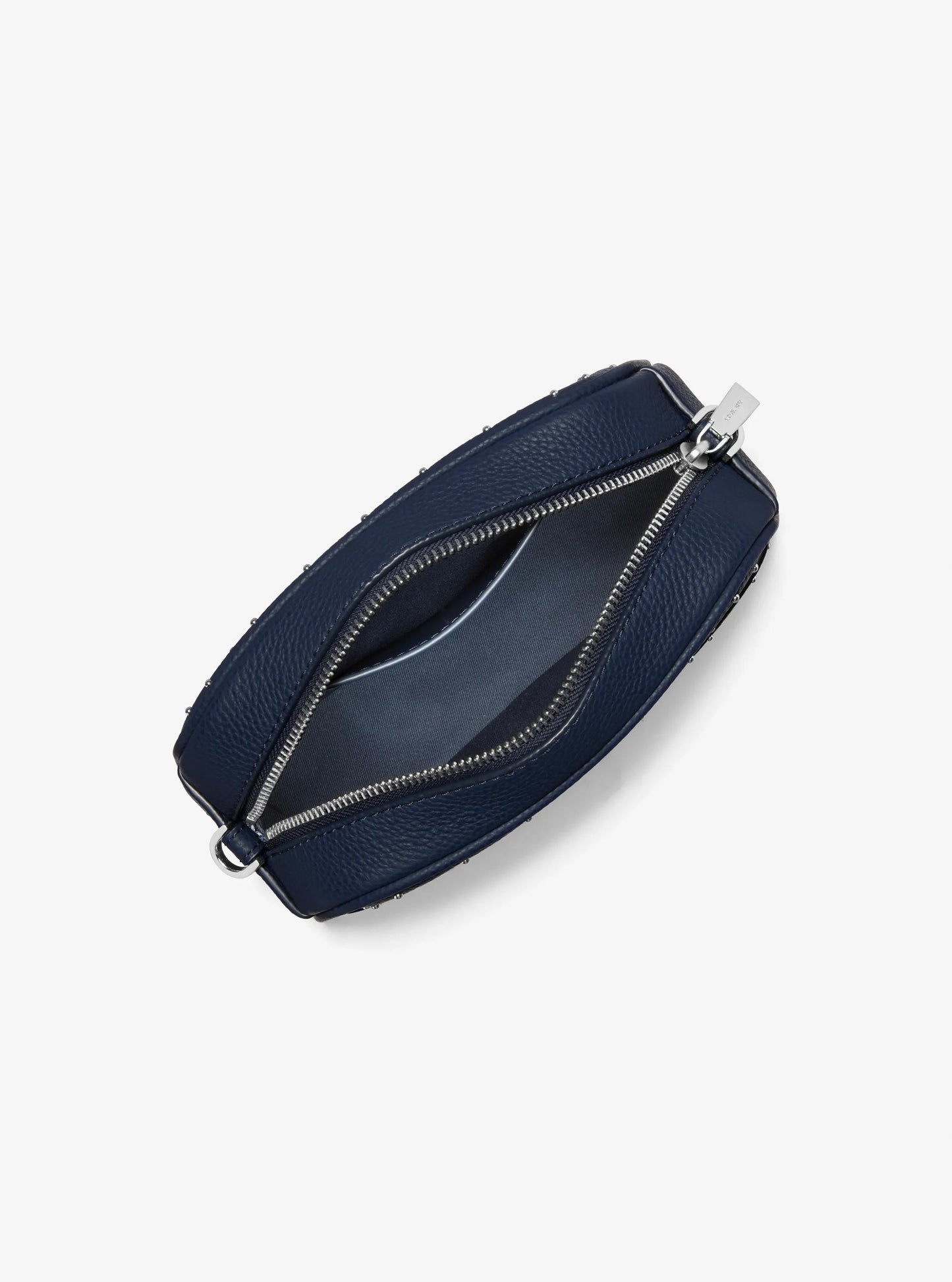 Jet Set Small Studded Pebbled Leather Camera Crossbody Bag
