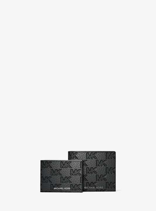 Hudson Logo Embossed Leather Billfold Wallet and Passcase