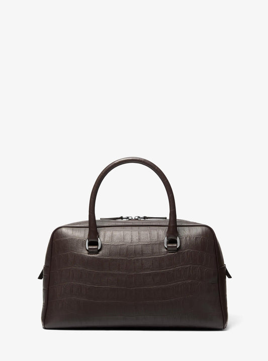 Kasia Medium Crocodile Embossed Leather Satchel