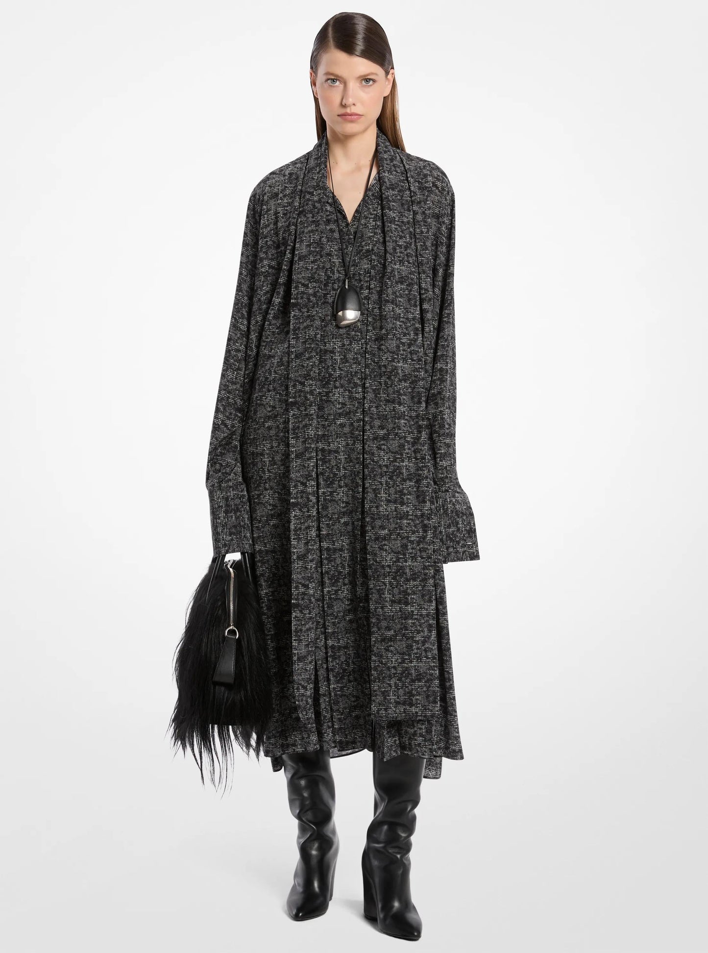 Kaitlin Large Long Haired Shearling Dome Satchel